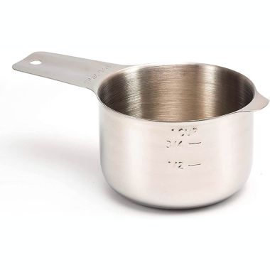 2lbDepot 1 Cup Measuring Cup Stainless Steel Metal, Accurate, Engraved Markings US & Metric (240 ml), Wet Liquids & Dry Food Ingredients for Kitchen Baking & Cooking, One Single Cup. View a larger version of this product image.