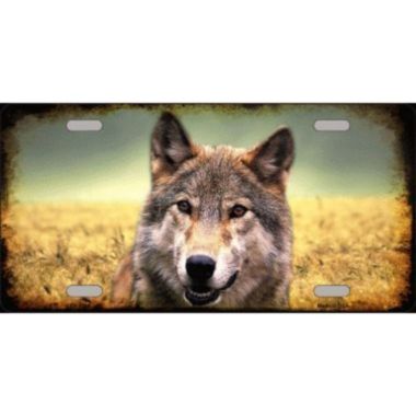 Smart Blonde Wolf Novelty Vanity Metal License Plate Tag Sign. View a larger version of this product image.