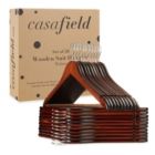 Alternate image 3 for Casafield - 20 Wooden Suit Hangers - Premium Lotus Wood with Notches & Chrome Swivel Hook for Dress Clothes, Coats, Jackets, Pants, Shirts, Skirts