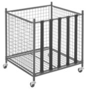 mDesign Metal Rolling Sports Equipment Storage Holder Rack with 4 Wheels