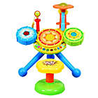 Alternate image 2 for Costway-CA Kids Electric Jazz Drum Set with Stool Microphone & LED Light