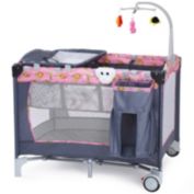 Slickblue Foldable 2 Color Baby Crib Playpen Playard-Pink
