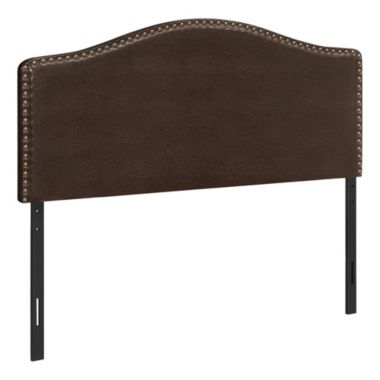 Contemporary Home Living 4.75' Brown Upholstered Headboard Panel for Full-Size Bed. View a larger version of this product image.