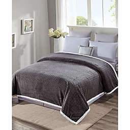 Plazatex Reversible And Comfortable Braided Oversized Sherpa Blanket - King 108x90