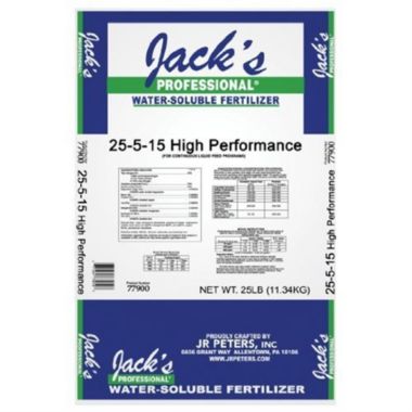 Hoover Chemical JRP (#77900) Jacks Professional 25-5-15 High Performance Fertilizer, 25# bag. View a larger version of this product image.