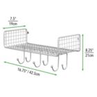 Alternate image 2 for mDesign Metal Storage Organizer Shelf with 6 Hooks - Wall Mount