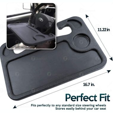 Zone Tech Multi-Functional Portable Car Laptop and Food Steering Wheel Tray - Gray Table/Car Vehicle Seat Portable Mount Tray Laptop Notebook Table Eating Desk. View a larger version of this product image.