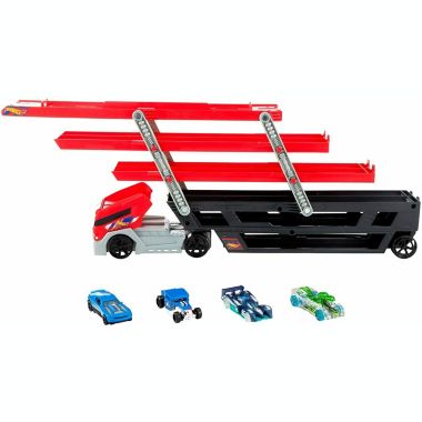 Hot Wheels MEGA CAR Hauler + 4 Cars Vehicles. View a larger version of this product image.
