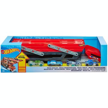 Hot Wheels MEGA CAR Hauler + 4 Cars Vehicles. View a larger version of this product image.