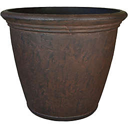 Sunnydaze Anjelica Outdoor Double-Walled Flower Pot Planter - Rust -24