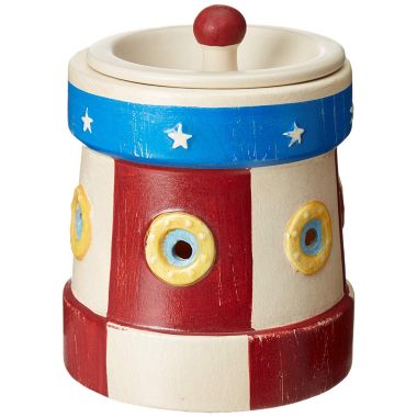 Scentsationals Home Indoor Decorative Scented Lighthouse Full Size Ceramic Wax Warmer - Red, White, Blue. View a larger version of this product image.
