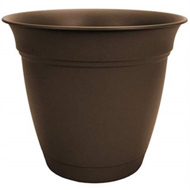 The HC Companies (#ECA10000E21) Eclipse Round Plastic Planter Chocolate 10". View a larger version of this product image.