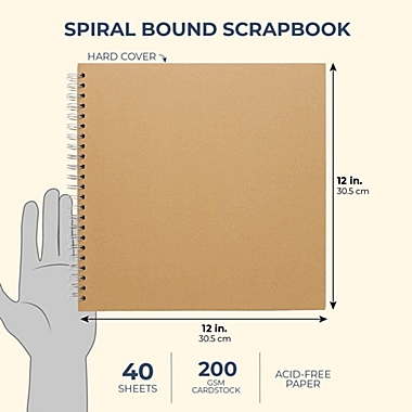 Paper Junkie Kraft Hardcover Blank Scrapbook Photo Album (12 x 12 Inches, 40 Sheets). View a larger version of this product image.