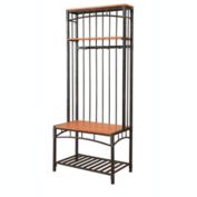 4D Concepts Tool less Boltzero Entry Hall Bench - Cherry/Black Metal