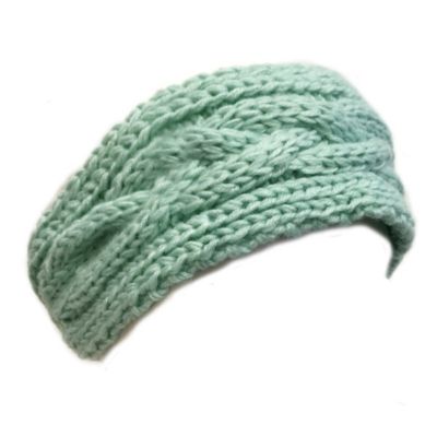 Wrapables Thick Cable Knit Headband for Teens and Girls, Mint
