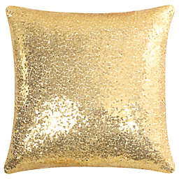 PiccoCasa 1 Pc Sequin Throw Pillow Cover, Shiny Sparkling Comfy Satin Cushion Cover, Decorative Pillowcase for Party/Christmas/Thanksgiving/New Year, Pale Gold Tone, 16