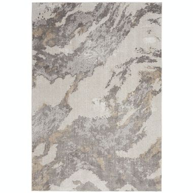 Nourison Sleek Textures 5'3" x 7'3" (5' x 7') Brown/Ivory Area Rug Distressed Abstract by Nourison. View a larger version of this product image.