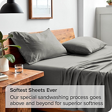 Bare Home Sandwashed Sheet Set - Premium 1800 Ultra-Soft Microfiber Bed Sheets - Double Brushed - Hypoallergenic - Stain Resistant (Sandwash Frost Grey, Queen). View a larger version of this product image.