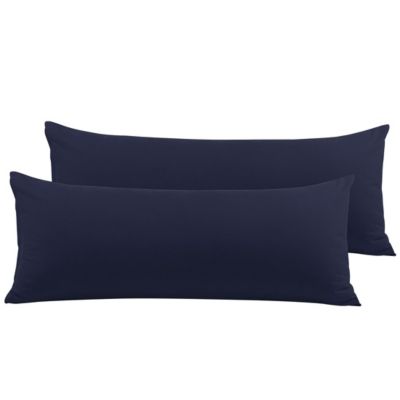 PiccoCasa Zippered Microfiber Body Pillow Covers 20"x54" Navy Blue 2 Pcs