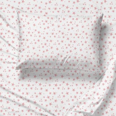 Saturday Park Pink Stars 100% Organic Cotton Sheet Set. View a larger version of this product image.