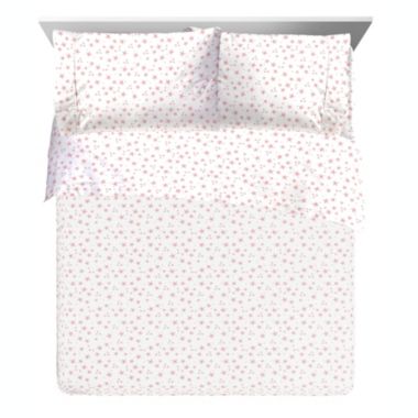 Saturday Park Pink Stars 100% Organic Cotton Sheet Set. View a larger version of this product image.
