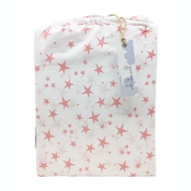 Saturday Park Pink Stars 100% Organic Cotton Sheet Set. View a larger version of this product image.