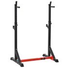 Alternate image 0 for Soozier 2-Piece Pair Steel Height and Base Adjustable Barbell Squat Rack and Bench Press