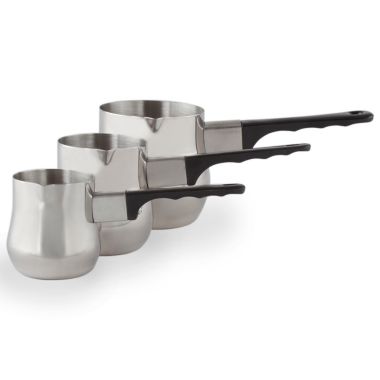 Lexi Home High Quality Stainless Steel Turkish Coffee Maker, Milk Warmer Set of 3. View a larger version of this product image.