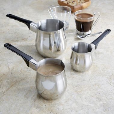 Lexi Home High Quality Stainless Steel Turkish Coffee Maker, Milk Warmer Set of 3. View a larger version of this product image.