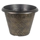 Alternate image 0 for Garden Elements Outdoor Diamond Banded Plastic Planter, Gold, 14.75"