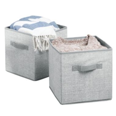 mDesign Fabric Closet Organizer Cube Bin - Textured Print, Small. View a larger version of this product image.