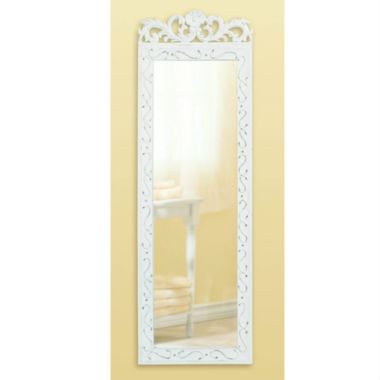 Accent Plus White Wood  Wall Mirror. View a larger version of this product image.