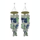Alternate image 0 for Things2Die4 Coastal Blue & Green Capiz Shell Wind Chime for Garden Patio Yard Set of 2 Outdoor Décor