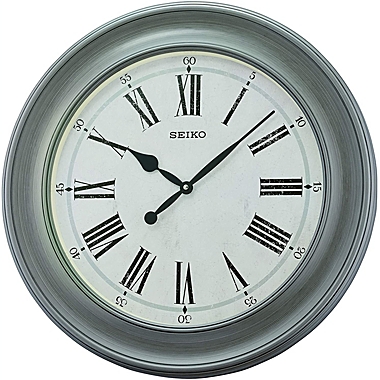 Seiko 22" Noa Wide Frame Wall Clock, Gray. View a larger version of this product image.
