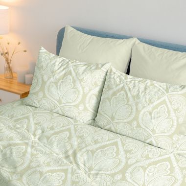 Lux Decor Collection 6-Pieces Deep Pocket Microfiber Printed Bed Sheet Set in California King Size Ivory. View a larger version of this product image.