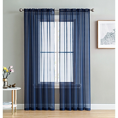 THD Essentials Sheer Voile Window Treatment Rod Pocket Curtain Panels Bedroom, Kitchen, Living Room - Set of 2. View a larger version of this product image.