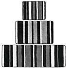 Alternate image 3 for mDesign Striped Microfiber Bathroom Spa Mat Rugs/Runner, Set of 3