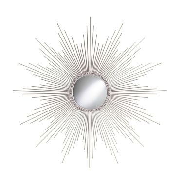 TX USA 32" Metal and Steel Sunburst Wall Mirror - Silver. View a larger version of this product image.