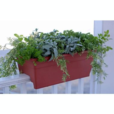 The HC Companies Rail Planter (#SPX24DB0E2) Terra Cotta 24". View a larger version of this product image.