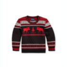 Alternate image 0 for Ralph Lauren Little Boy's Reindeer Wool Blend Sweater Black Size 6