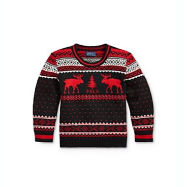 Ralph Lauren Little Boy's Reindeer Wool Blend Sweater Black Size 6. View a larger version of this product image.