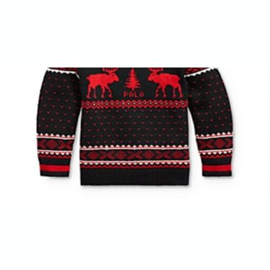 Ralph Lauren Little Boy's Reindeer Wool Blend Sweater Black Size 6. View a larger version of this product image.
