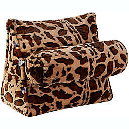 Cheer Collection Wedge Pillow with Detachable Bolster & Backrest - Leopard