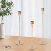 Stock Preferred 15Pcs Tapered Candelabra 3 Sizes Candlestick Holders