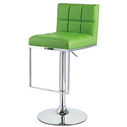 Modern Home Alex Contemporary Adjustable Height Bar/Counter Stool - Chrome Base/Footrest Barstool (Lime Green)