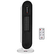 HOMCOM Ceramic Space Heater, Indoor Tower Heater with 45 Degree Oscillation, Remote Control, 24H Timer, Tip-Over and Overheating Protection, 1500W/1000W
