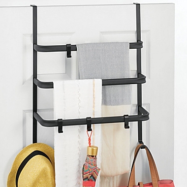 mDesign Metal Over Shower Door Towel Rack Holder for Bathroom, 3 Hooks. View a larger version of this product image.
