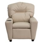 Alternate image 2 for Flash Furniture Chandler Contemporary Beige Vinyl Kids Recliner with Cup Holder