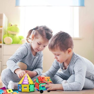 Skymags Magnetic Blocks, Magnet Tiles for Kids, Magnetic Building Blocks 100 Pcs Set Toys Educational, Inspirational, Creative Open-Ended Play STEM Toys Building Toys Great For Kids. View a larger version of this product image.