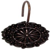 Carnation Home Fashions "Sheffield" Resin Shower Curtain Hooks - Oil Rubbed Bronze 1.5" x 1.5"